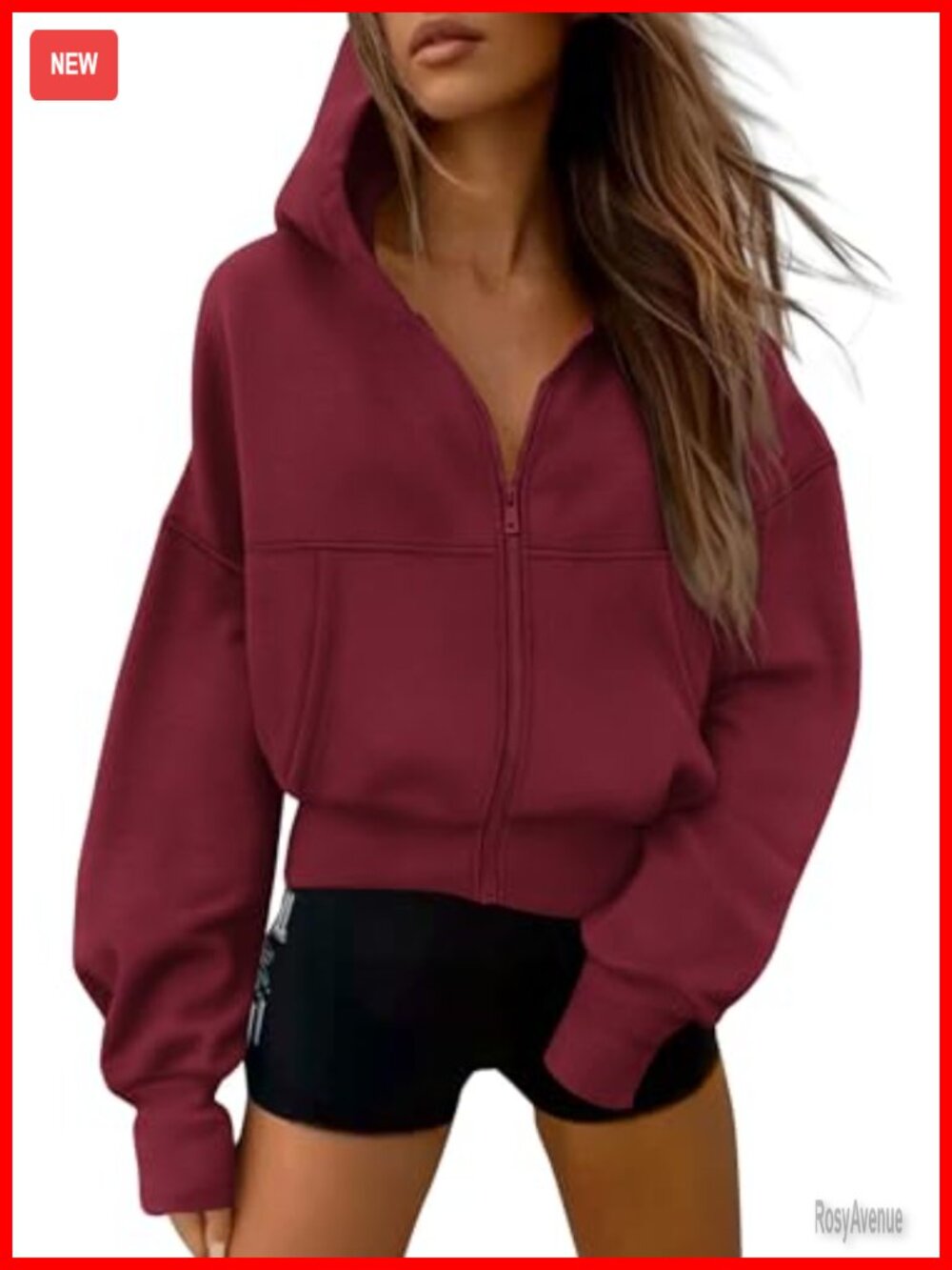 PRETTYGARDEN Women's Zip Up Hoodie Fleece Cropped Sweatshirt Jacket
